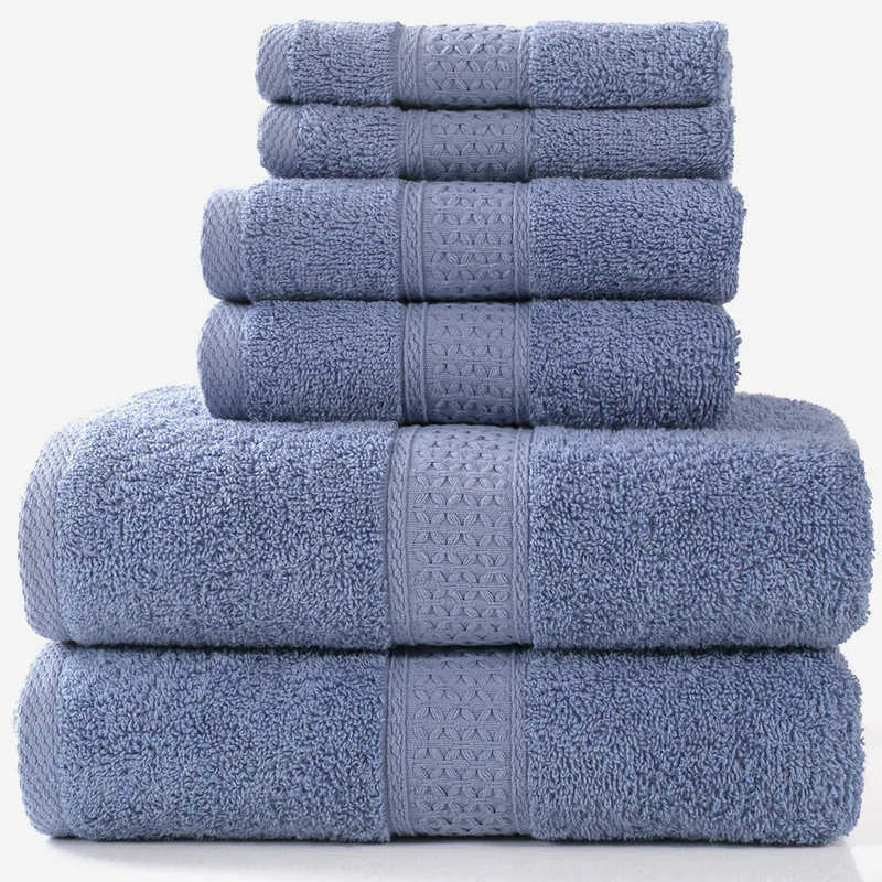 Conjunto de toalhas de banho de luxo, 2 grandes s, 2 mãos S, e 2 washcloths, algodão altamente absorvente quarto s chuveiro 210728