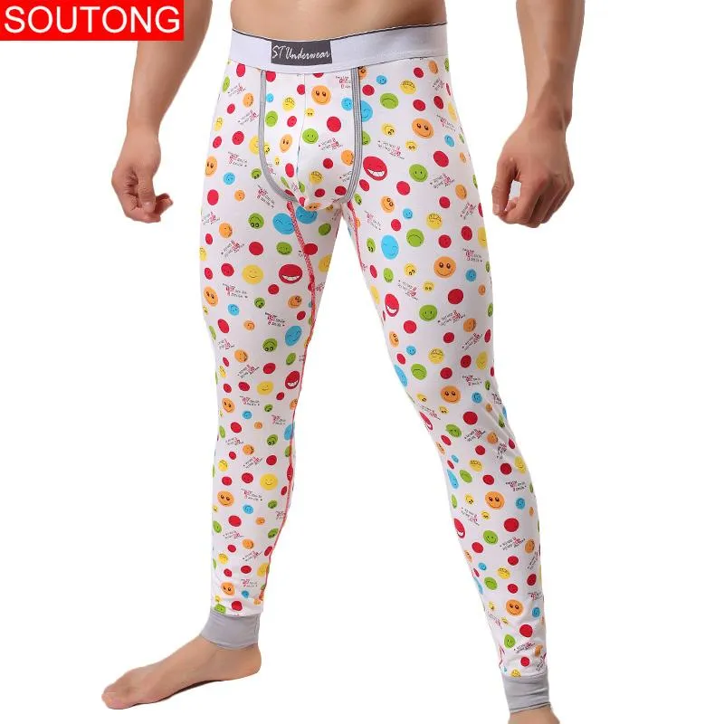 Mens Sleepwear Cotton Thermal Pants Men Breathe Legginsy Super Soft ...