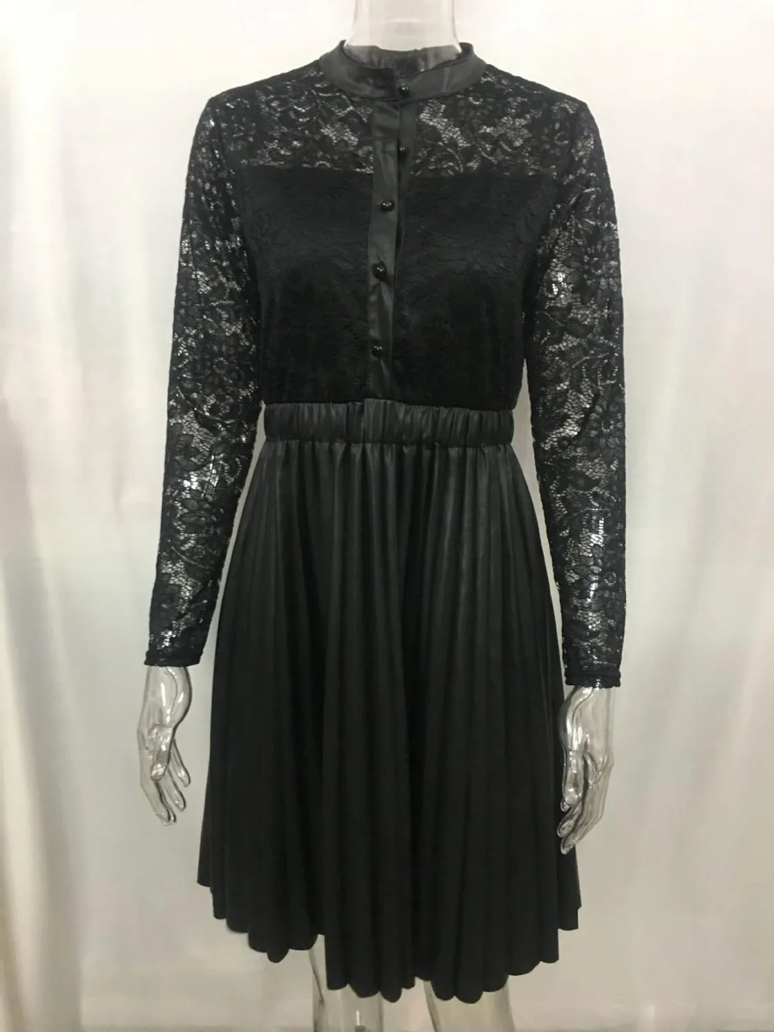 knee length dresses for ladies ZARA. Black pleated lace top Tl – Hibuy market main image 0