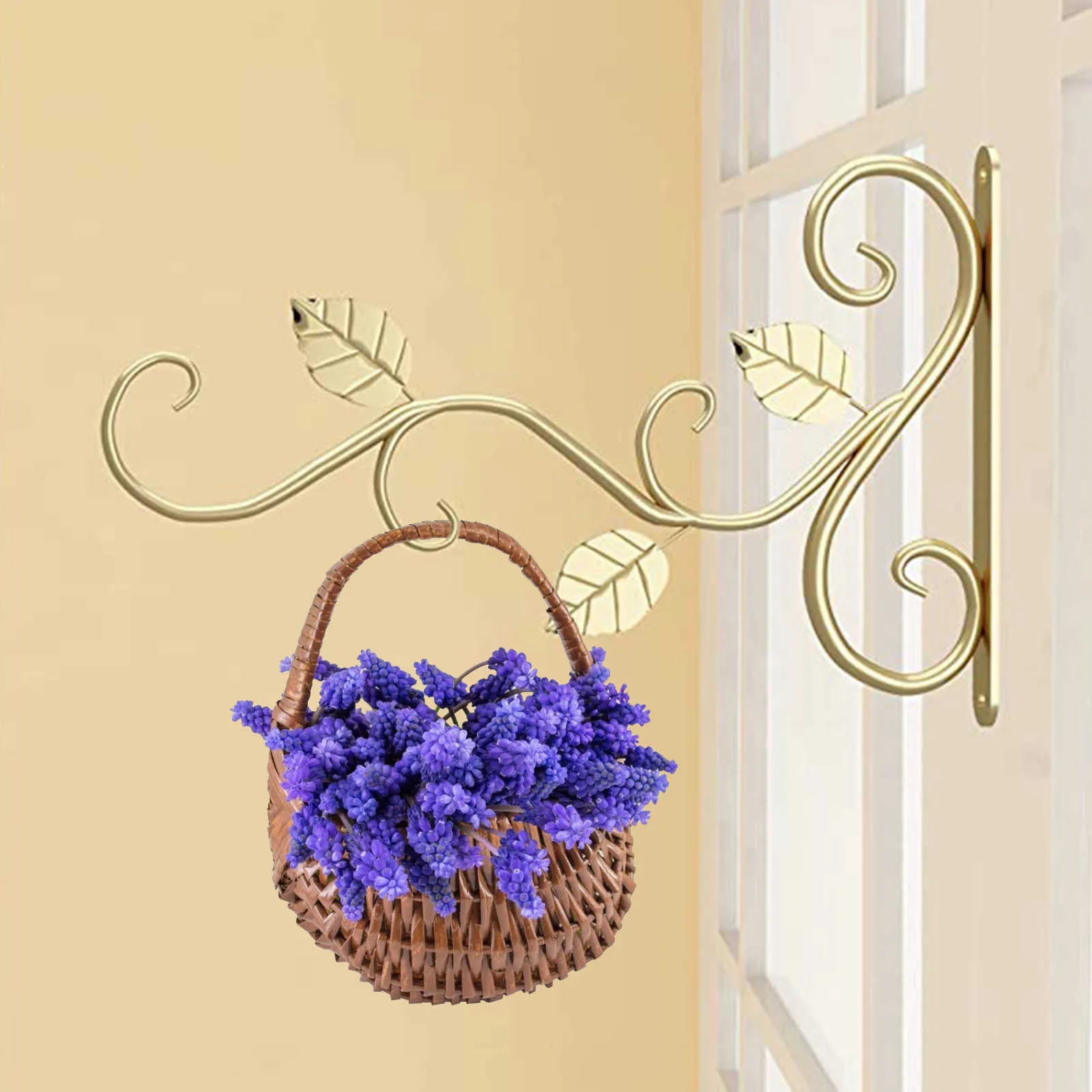 2pc Plant Stand Flower Pot Hanging Basket Hanger For Flower Pots Home Garden Decor Iron Plant Wrought Display Stand Flower Stand Y0910