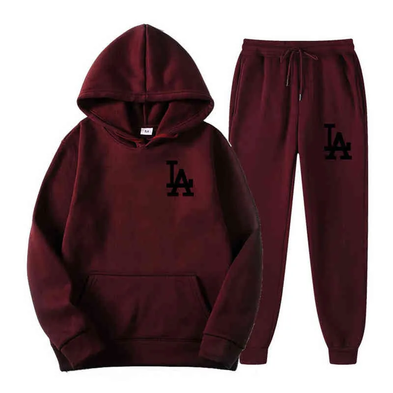 2021 New Autumn Men's Sets 2-Piece Hoodies+Running Pants Sport Suits Casual Men/Women Sweatshirts Tracksuit Brand Sportswear Y1221