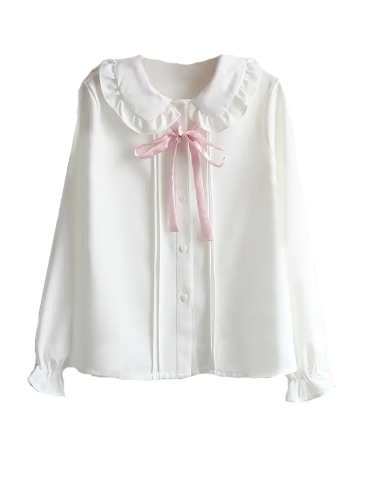 Merry Pretty Mujeres Blusas Ni as Oto o Manga Larga Cuello Peter