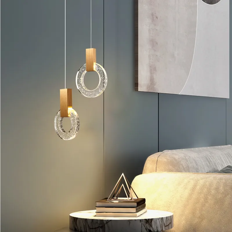 LED Złote Luksusowe Lampy Kryształowe Lampy wiszące oświetlenie na nocny sypialnia mieszka