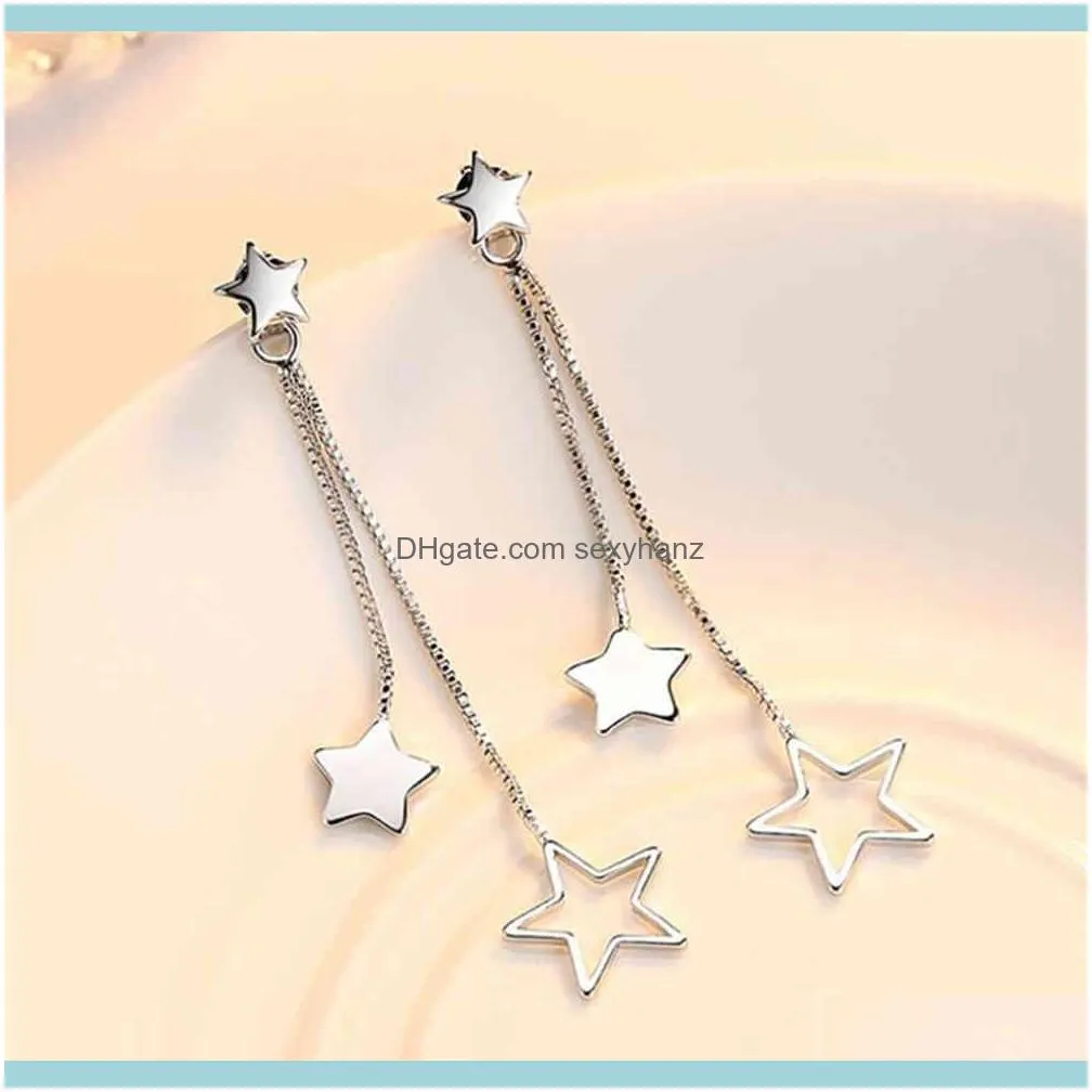Nehzy 925 Sterling Silver Jewelry Woman Exaggerated Fringe Earrings Girls Ear Ornament Geometric Star Section