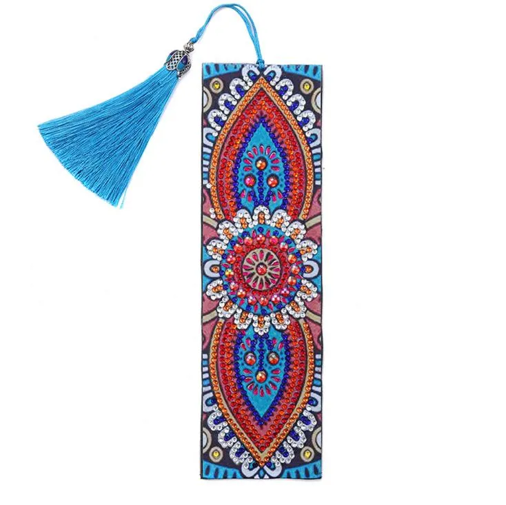 DIY Diamond Painting Bookmark With Tassel Mandala Flower Printing