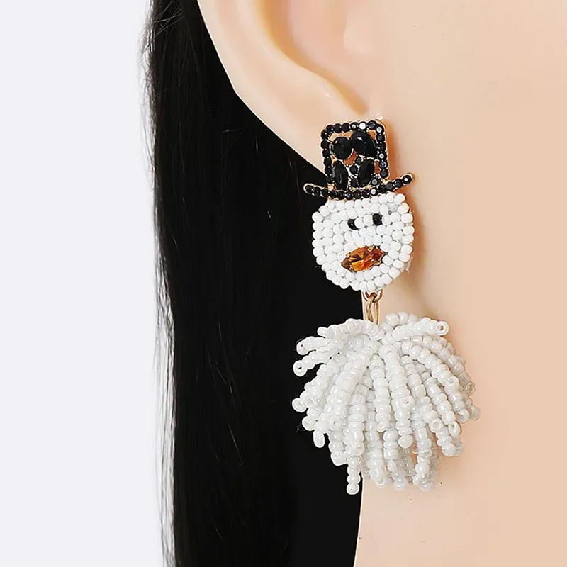 Design Temperament Fashion Rice Beads Dangle Jwewlry Snowman Romantic Earrings Bohemian Glamor Vintage Wedding Gift Accessories For Women