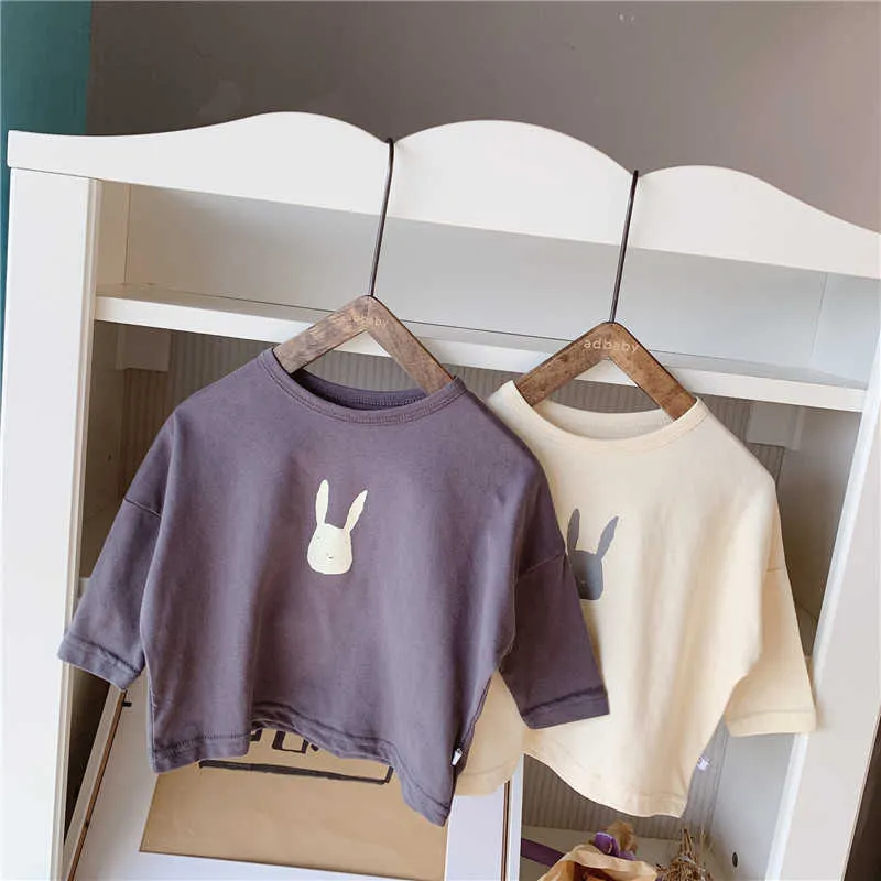 Herbst Jungen Mädchen Cartoon Koreanischen Stil T-shirts Baby Jungen Baumwolle Langarm T Shirts Kleinkind Kinder Nette Tops 210615