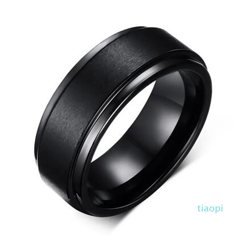 Mens 8mm se riwedding banda preta puro carboneto tungstênio anel de noivado para homens jóias