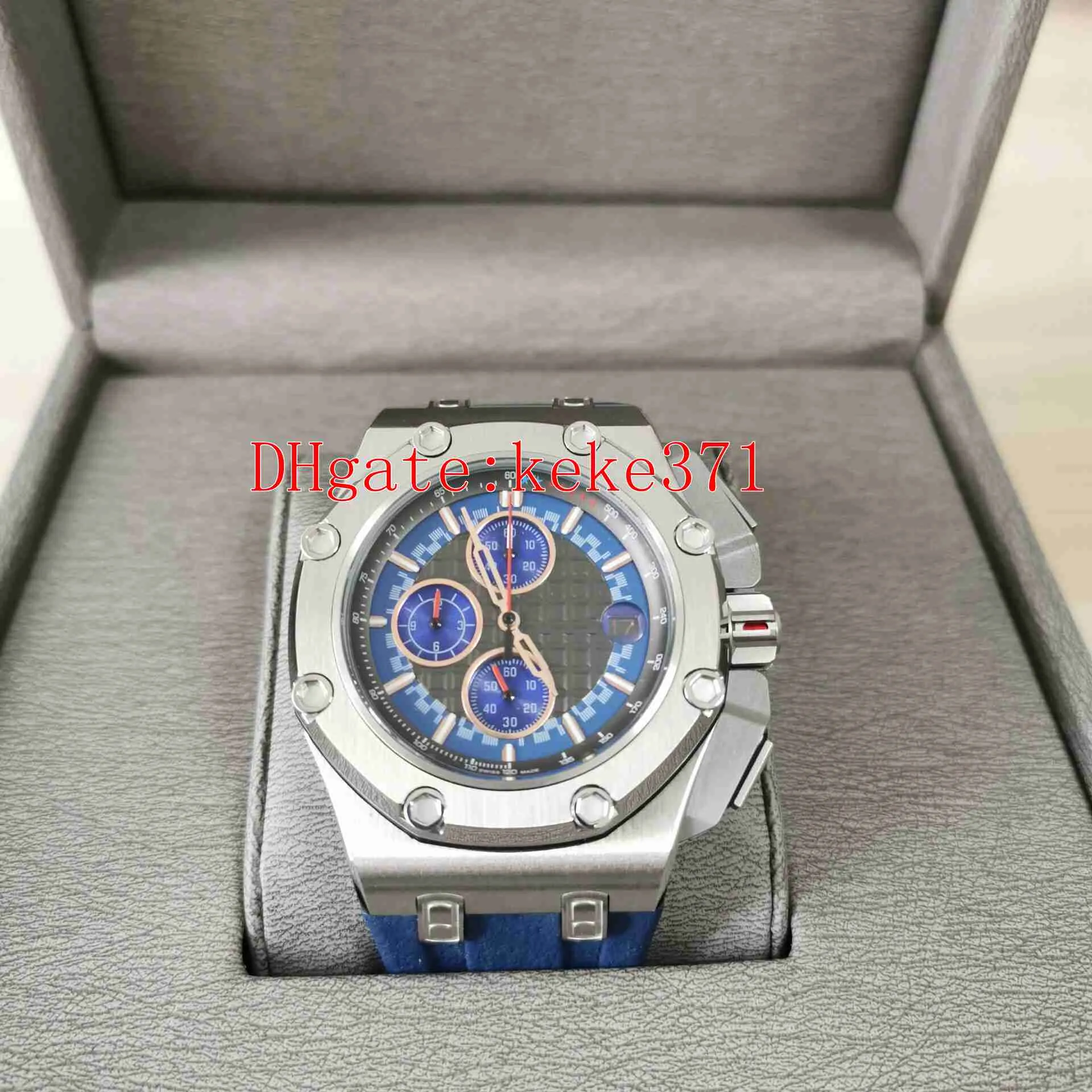 Bestselling mannen horloges Horloges 26568PM OO A021CA 01 26568 44mm Natuurlijke rubberen band Roestvrij VK Quartz Chronograaf Werkende M1842