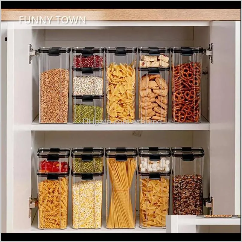 700/1300/1800ml storage container kitchen refrigerator noodle box multigrain tank transparent sealed bottles & jars