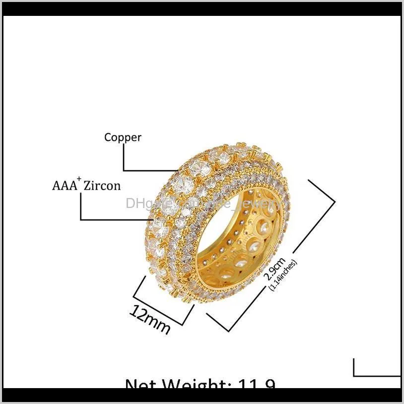 new fashion diamond ring men hip hop jewelry bling cz stone iced out 18k gold plated hiphop gold rings
