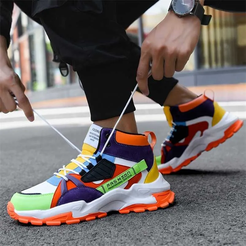 Compra Nuevos Zapatos De Moda Para Hombres Casual High Top Sneakers Chunky  Sneakers Para Hombre Tendencia Tendencia Diseñador Transpirable Zapatillas  De Hombre 201217 Barato | Entrega Rápida Y Calidad | Es.Dhgate