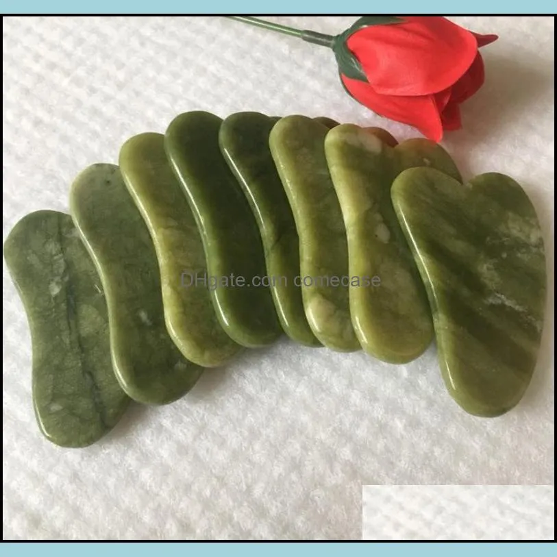 Stones Rocks Mas Health & Beautyjd010 Natural Xiuyan Stone Green Jade Guasha Gua Sha Board Masr For Scra Drop Delivery 2021 0Ktoz