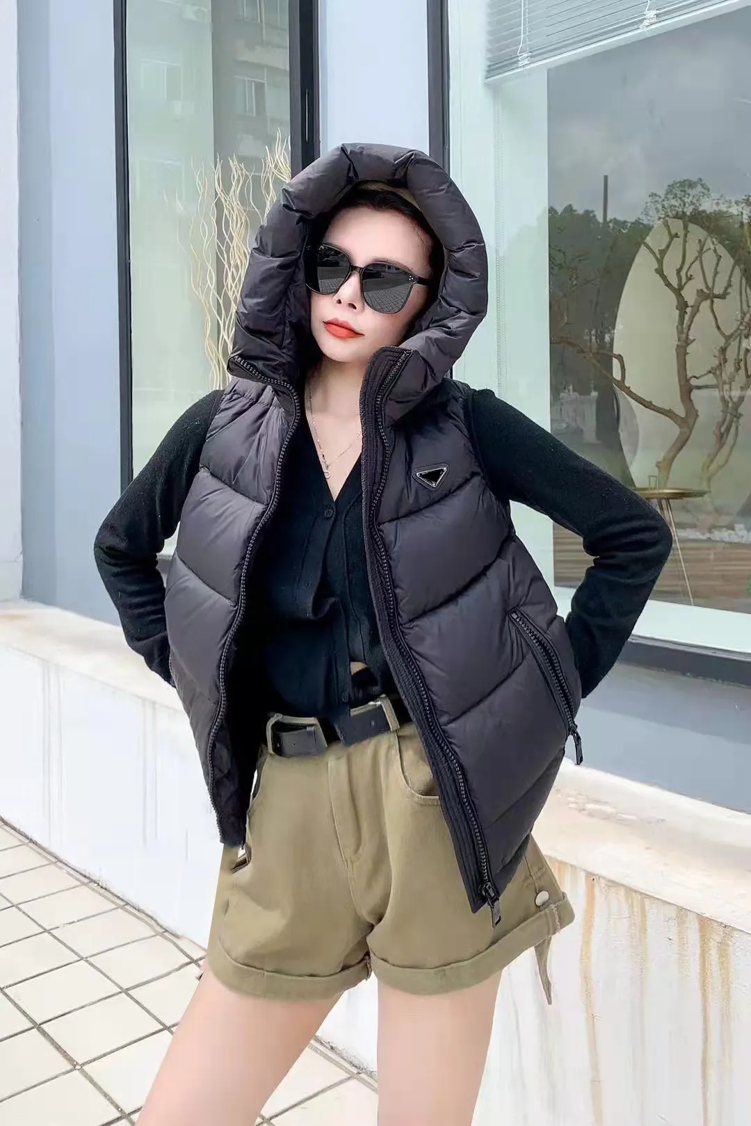 Women Fashion Vests Down Parkas Jacket Autumn Winter Warm Thick Coats For Lady Slim Style Jackets Hooded Sleeveless Windbreaker 3 Options Size S-L