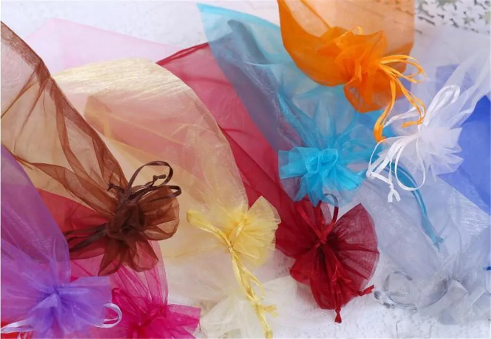 7x9cm Wedding Decorations Baby Shower Organza Bags Jewelry Gifts Party Favor Candy Birthday Supplies Packaging Goodie