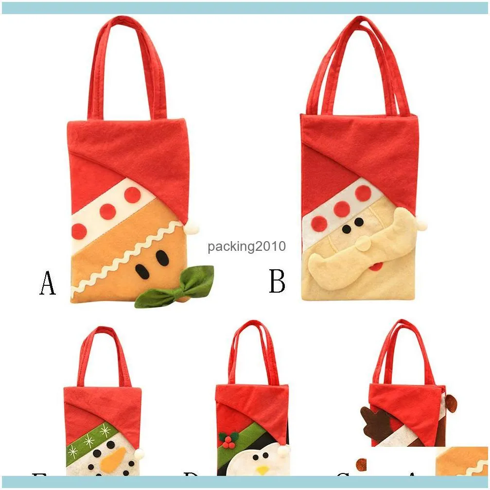 Christmas Decorations Gift Bag For Candy Santa Claus Snowman Stocking Xmas Tree Party Home Decor Bags L*51