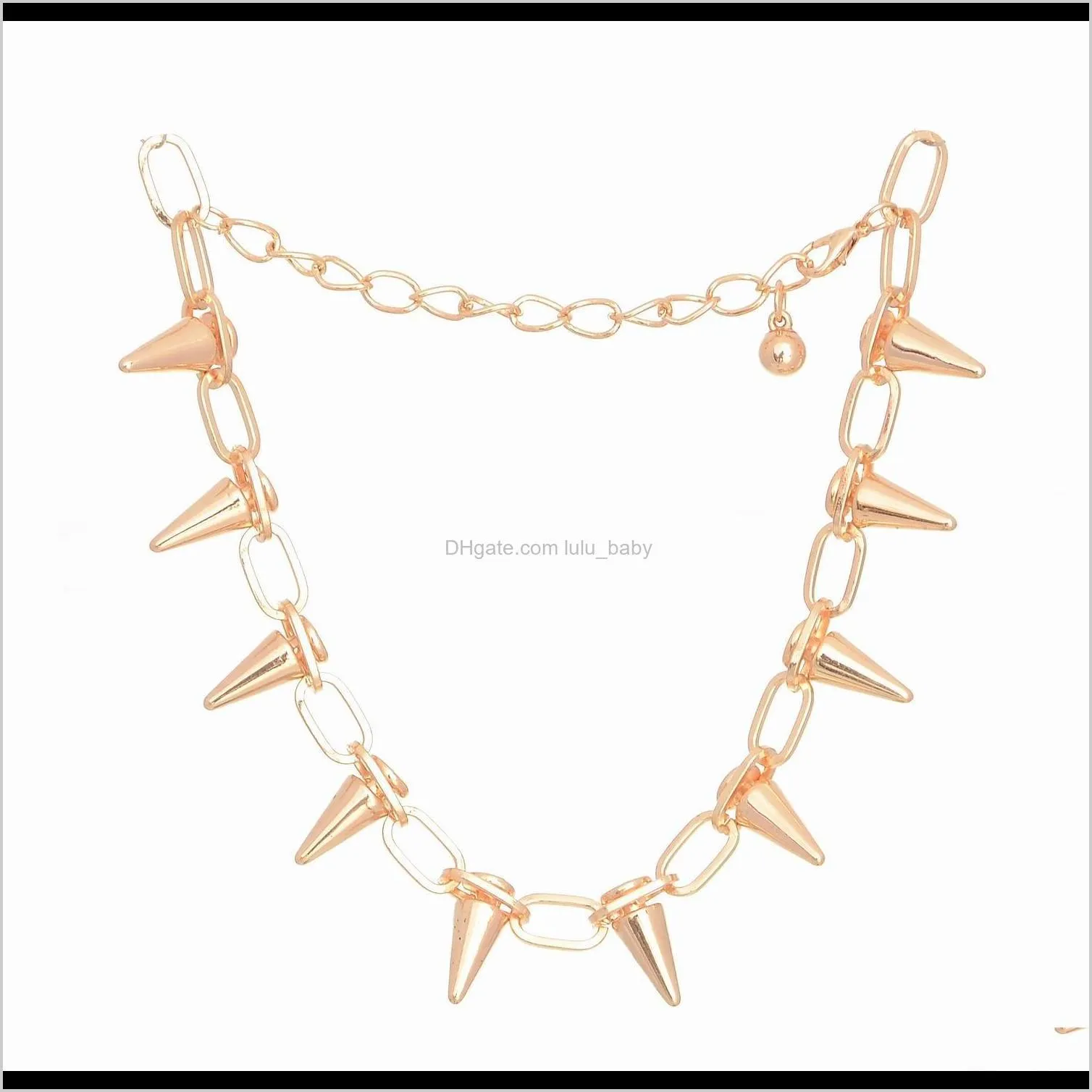 Personality Punk Wind Sense Pointed Rivet For Women Men Exaggeration Spike Metal Jewelry Sn135 66G07 Chokers 7Zdat