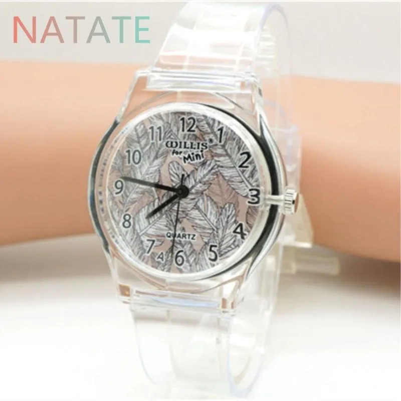 Wristwatches WILLIS Children Watch Fashion Women Transparent Wristwatch Matte Strap Sport Life Water Resistant Gift Relogios PENGNATATE