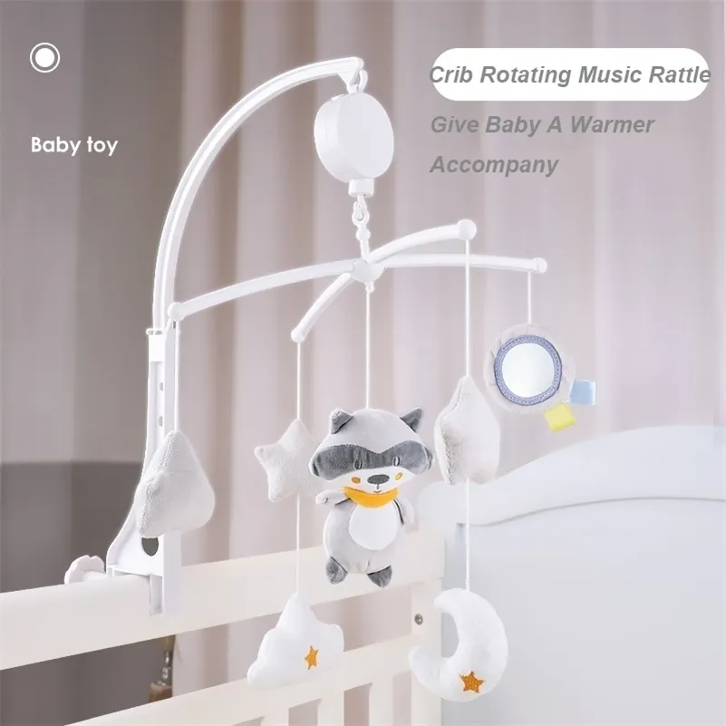 Cartoon Baby Crib Mobiles Rattles Music Toys Toys Bed Bell Carousel Cots младенец 0-12 месяцев для новорожденных 210320