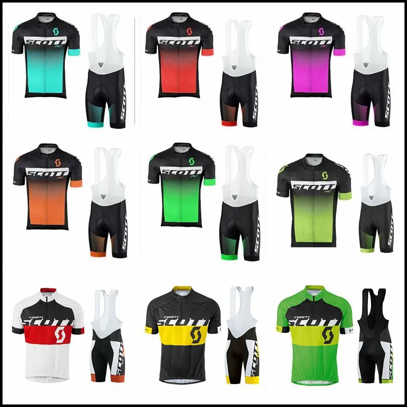Hommes SCOTT Team cyclisme maillot cuissard ensembles respirant course vélo uniforme manches courtes vtt vélo vêtements Y21032213