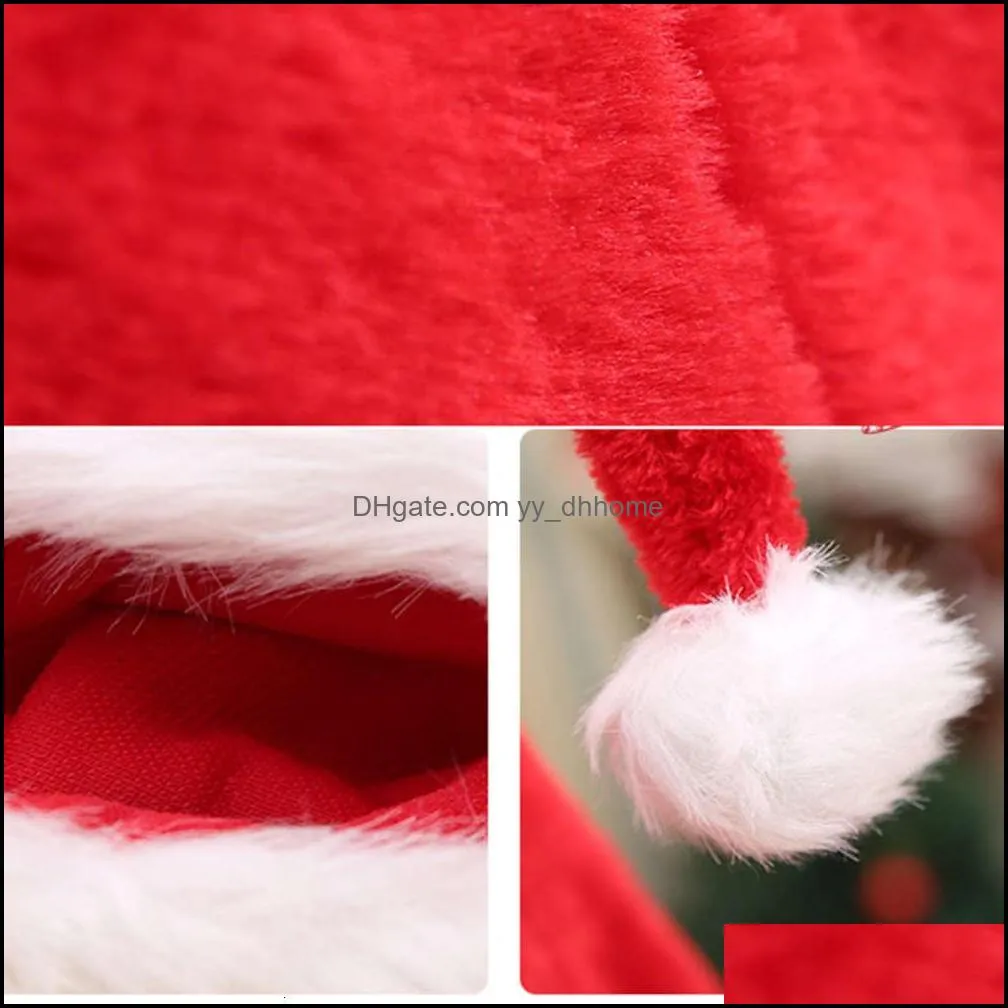 Adult Children Long Christmas Hat for Pluche Santa Cap New Year Party Decoration