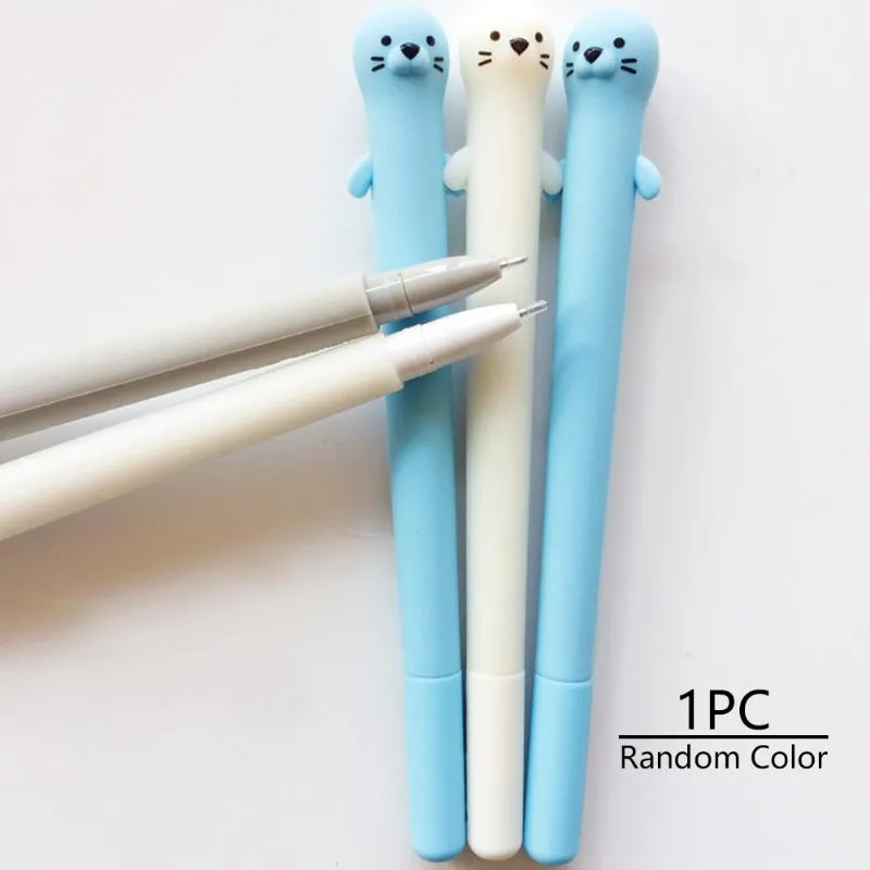 Żelowe długopisy 0,5 mm silikonowe Studenci Studenci Stworów Stworów czarny atrament promocyjny badanie prezentów Dekorowanie biurka losowy kolor