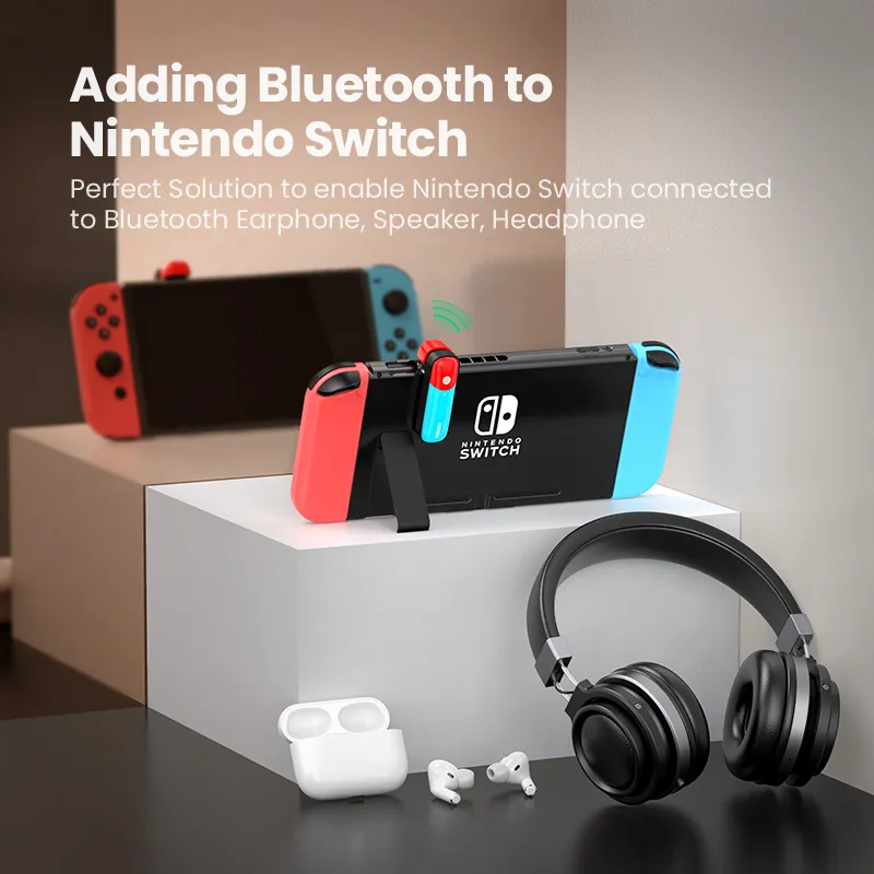 Schakel Bluetooth 5.0 Audio 3.5mm zenderadapter voor ontvanger Nintendo Schakelaar APTX LL Draadloze zender