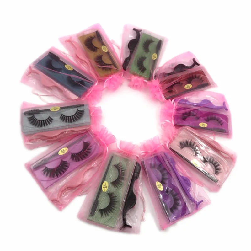 Wholesale 3D Faux Mink Eyelashes Natural Long Fake Eyelash Lashes Luxurious Lashes Pack With Brush And Tweezers Lash Kit Make Up