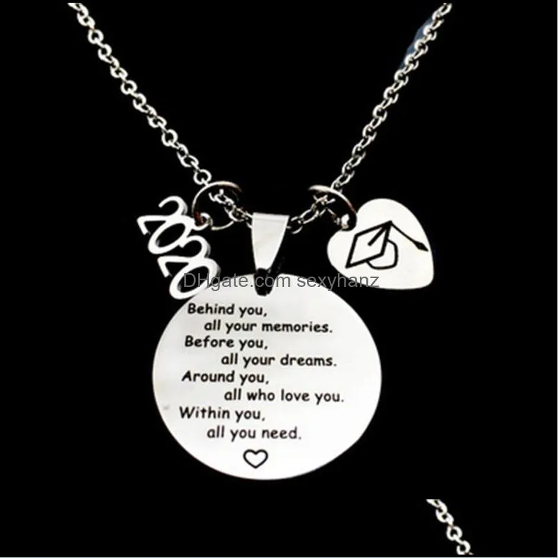 Pendant Necklaces 2021 Graduation Gifts Necklace Stainless Steel Jewelry Chain Accessories Women FS99