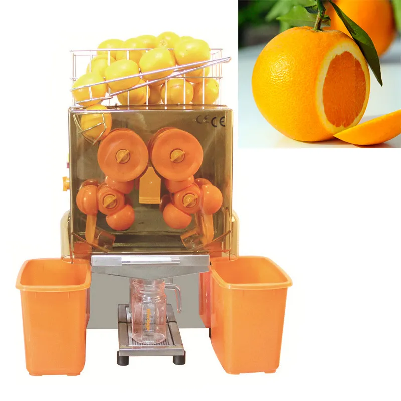 120W Kommersiell Automatisk Orange Juicer Maskin Elektrisk Orange Squeezer Juice Making Fruktmakare Rostfritt stål 220V / 110V 2000E-2