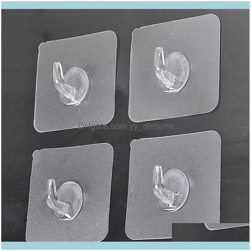 4/10Pcs Transparent Strong Self Adhesive Door Wall Hangers Hooks For Silicone Storage Hanging Kitchen Magic Bathroom Accessories1