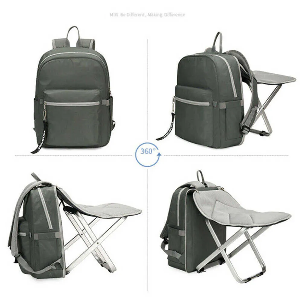 Camping Travel Folding Chair Backpack Wearable Outdoor Stool Bag Waterproof #4G18 (9)