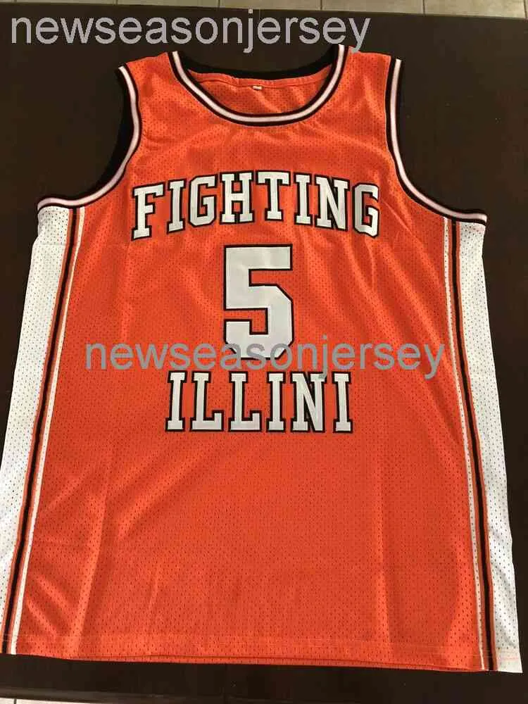 Cousu Vintage Deron Williams Illinois Fighting Illini NCAA Vest Personnalisez n'importe quel numéro de maillot de basket-ball XS-5XL 6XL