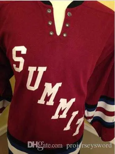 #17 Summit High School New Jersey Hockey Jersey 100% Stitched Embroidery s Hockey Jerseys Red 