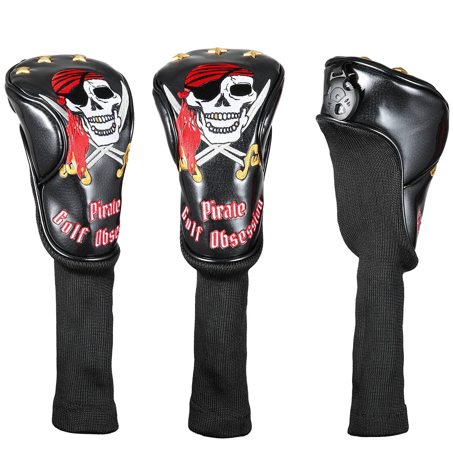 Pirate PU кожаный гольф-клуб Headcover белые черные чехлы для Fairway Wood FW крышки