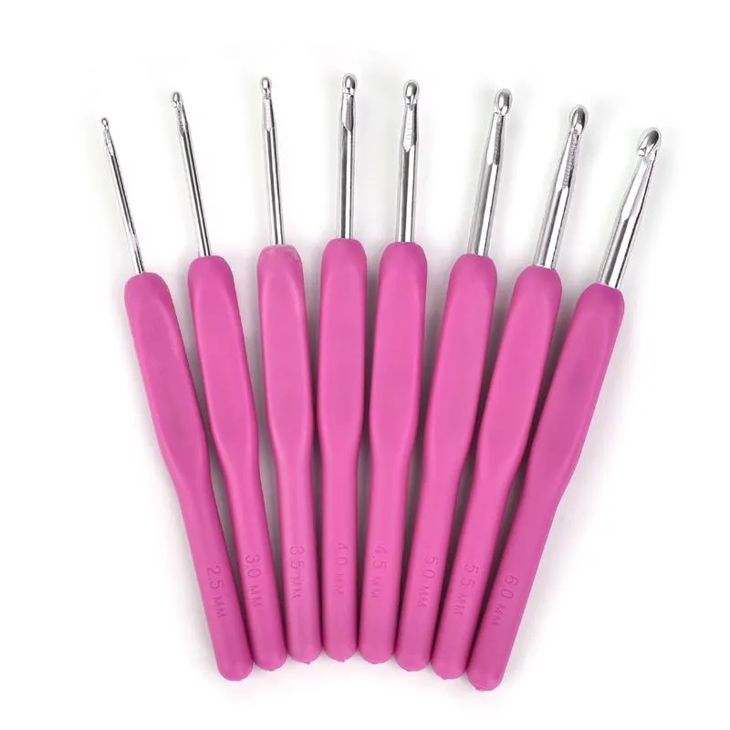 Colorful Soft Plastic Handle Alumina Crochet Hooks Knitting Needles Set 2.5  6mm Crochet For Weave Needle And Thread Crafts Tool From Viviien, $5.22