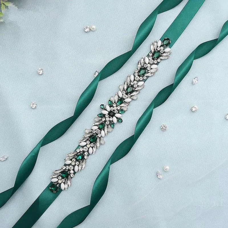 Wedding Sashes Luxury Green Rhinestone Bridal Belt Beaded Belt for Formal  Evening and Bridal Dresses from Dhgate Wedding Sashes - price 42.99