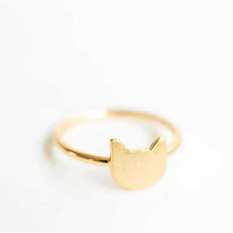 Fashion gato anillos chapado en oro plateado joyería encantadora gatito anillo para las mujeres al por mayor