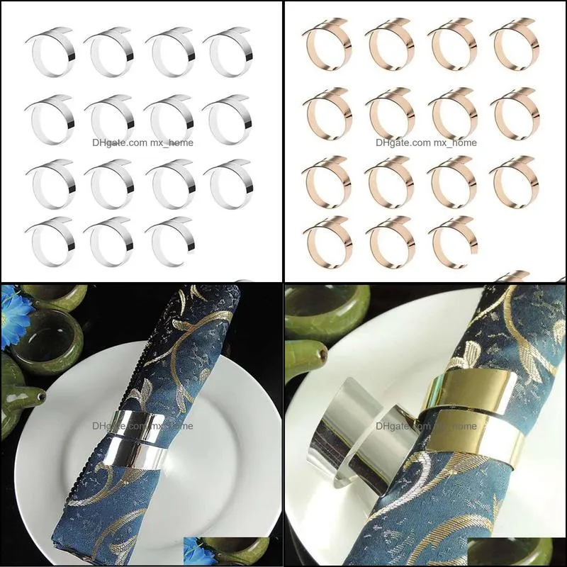 Napkin Rings 30 PCS High-End Button Buckle,Napkin Ring For Kitchen Table/Wedding Christmas Decoration,Golden & Silver CNIM