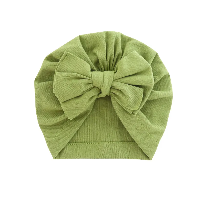 Baby Hats Cute Bow-knots Turbans Solid-color Hat kids Hair Accessories Cotton Headbands w-01174