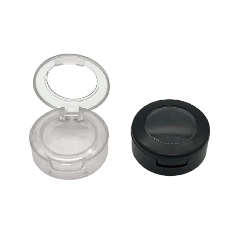 Eye Shadow Case Box pakowanie 26mm Makeup Compact Container Puste Frost Matte Black Okrągły szminka Wykraczka Blusher Paleta Eyeshadow