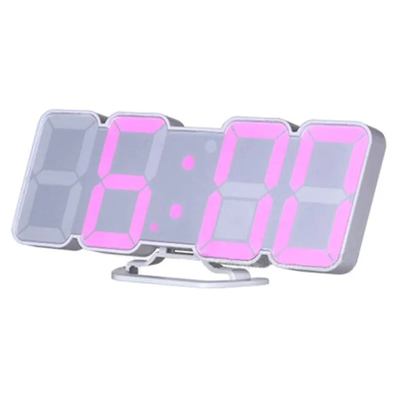 Autres horloges Accessoires Couleur Commande vocale 3D LED Horloge numérique Température à distance Alarme Son Mur tridimensionnel