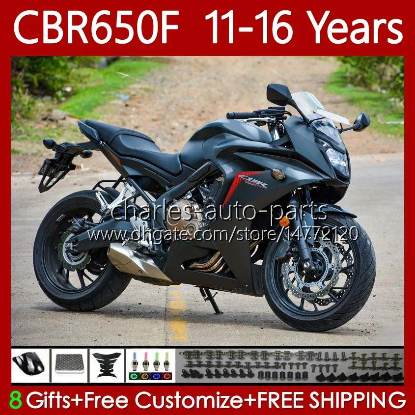 Corpo de motocicleta para Honda CBR-650 CBR 650 CBR650 F 2011-2016 Bodywork 73No.9 CBR-650F CBR650F 11 12 13 14 15 16 Matte Preto CBR 650F 2011 2012 2013 2015 2016 Fairings