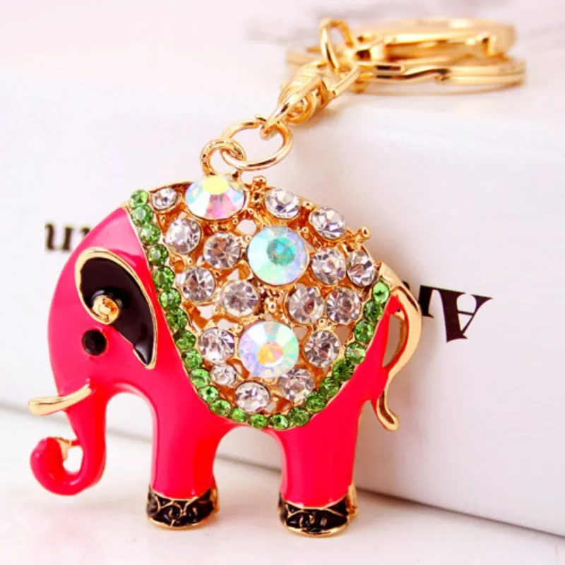 Bling Bling Crystal Sleutelhangers Dier Olifant Hanger Metalen Sleutelhanger Olifant Sleutelhanger Metalen Sleutelhanger Kleine Gift