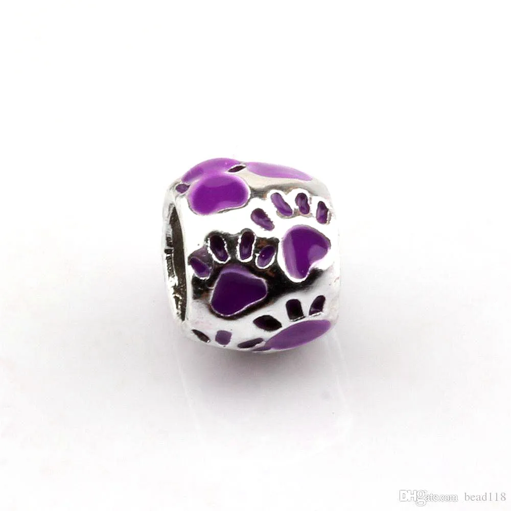 50 pz Viola Smalto Impronta Grande Foro Distanziatore Perline Per Monili Che Fanno Braccialetto Collana Accessori FAI DA TE 8X10mm