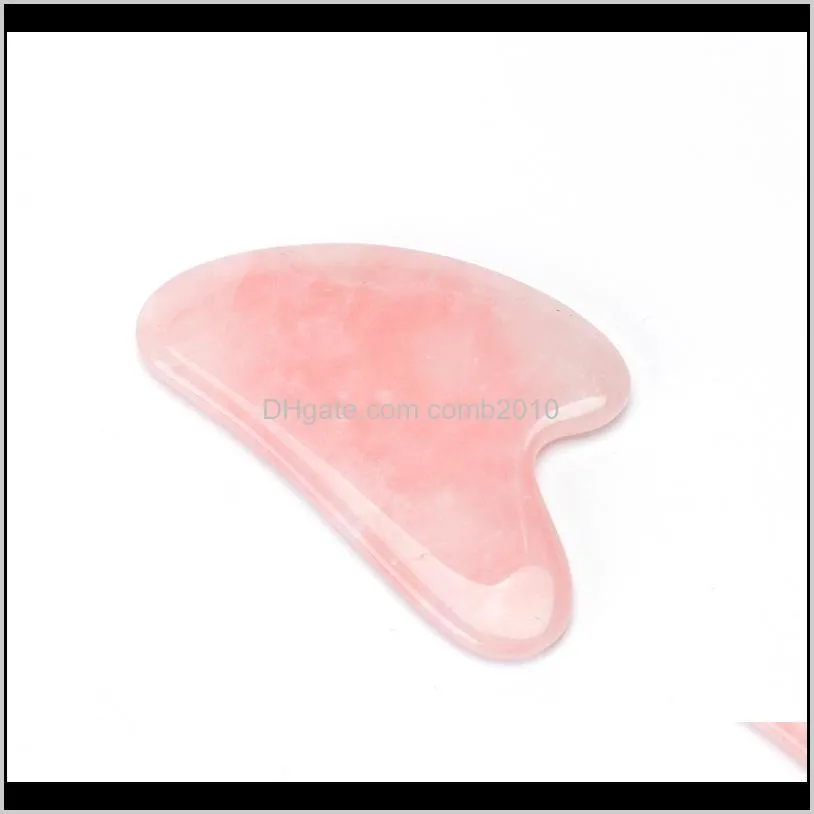 rose quartz jade guasha board pink natural stone scraper chinese gua sha tools for face neck back body acupuncture pressure therapy