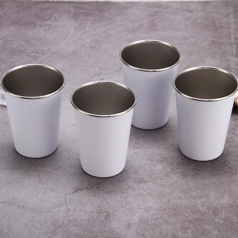 304 Stainless Steel Beer Mug Tumblers Monolayer Work Office Coffee Cups Business Affairs Originality Advertisement Convenience Cup 8 5jn Y2