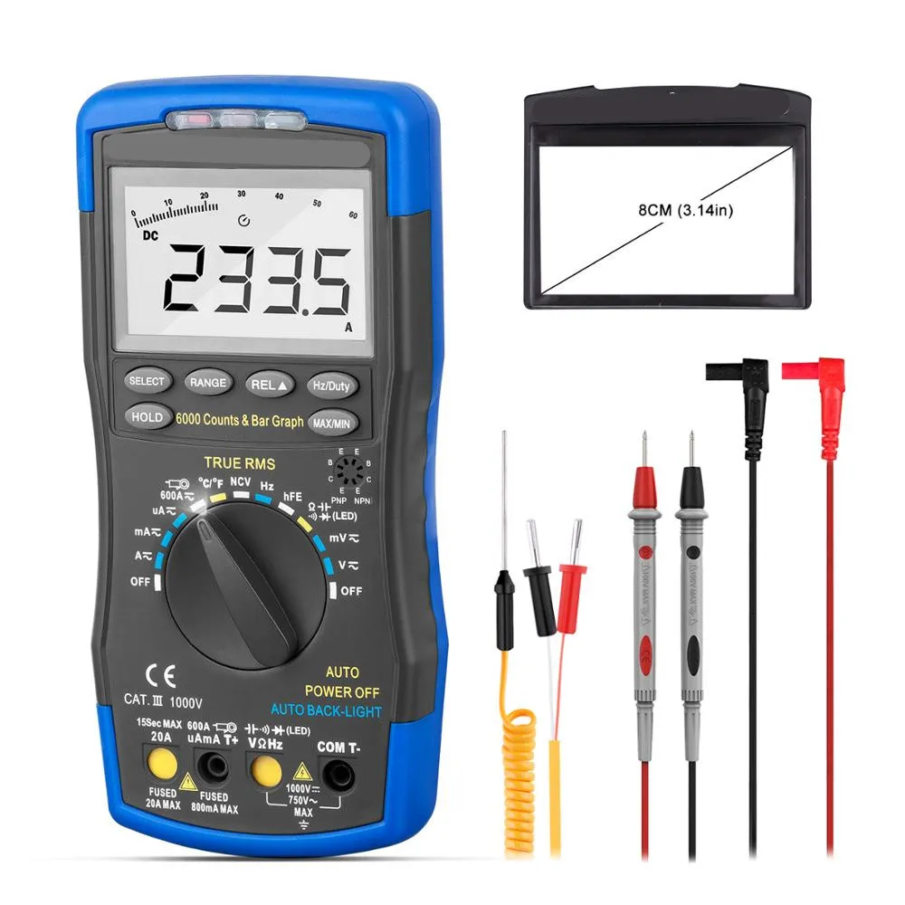 Autorange Digital Multimeter: True RMS AC/DC Voltage, Current ...