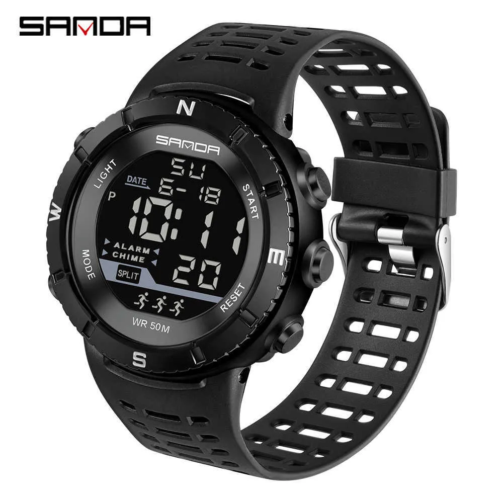 Sanda New Top Märke Män Klockor Sport Militär Fashion Male Digital Quartz Led Titta på Pojkar Vattentät Cartoon Armbandsur 386 G1022