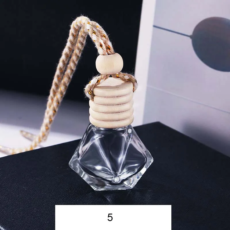 Car Perfume Bottle Glass Decoration for Bags Pendant 8ml Perfume Ornament Air Freshener for Essential Oils Diffuser Fragrance Storage Empty